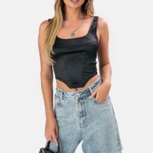 Adika black corset top size small